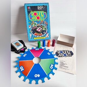 Vintage Round About Board Game Milton Bradley Complete